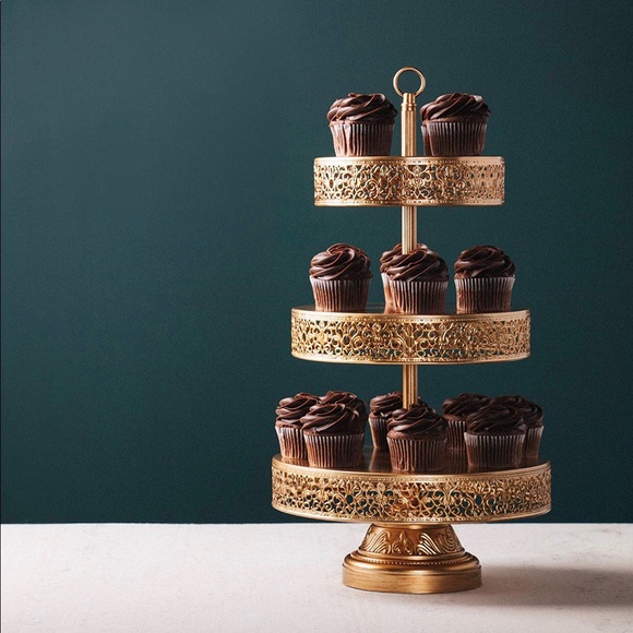 3 tier gold treat stand